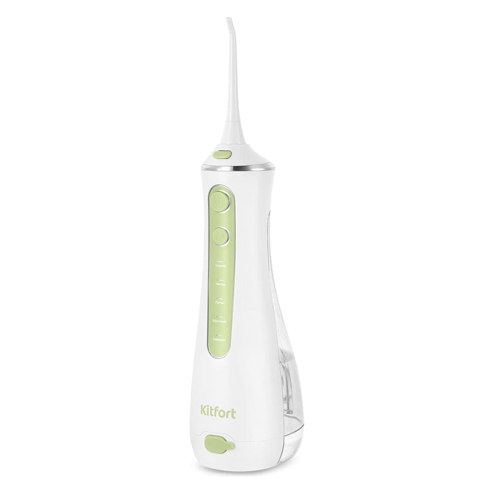 Модель KitfortKT-2982 является портативным ирригатором: его можно брать с собой в путешествия или на работу — он с легкостью поместится в небольшой сумке.Емкость резервуар для воды составляет 220 мл. Этого количества достаточно, чтобы обработать все труднодоступные участки во рту.Управление устройством осуществляется двумя кнопками: кнопкой включения/выключения и кнопкой выбора режимов. У ирригатора 4 режима работы — «Норма», «Мягко», «Пульс» и «Вручную». Если вы до этого не пользовались ирригатором, начните с режима «Мягко», т.к. неподготовленные и чувствительные десны могут начать кровоточить из-за сильного и тонкого потока воды. Когда десны привыкнут и окрепнут, вы можете переходить на режимы «Норма», «Пульс» или «Вручную».Прибор автоматически отключается после 2 минут использования.В комплекте к ирригатору идут 4 насадки.С профилактическими целями ирригатор нужен каждому взрослому человеку. Ирригатор не заменяет собой зубную щетку, он является частью комплексного ухода за полостью рта. Комплексный уход для вас должен подобрать ваш лечащий врач-стоматолог. Обычно уход включает в себя: ирригацию, чистку зубов зубной щеткой и ершиками, полоскание рта ополаскивателем и использование зубной нити, если это необходимо. Этот прибор рекомендуют стоматологи во всем мире.